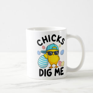 Funny Chicks Dig Me Easter Toddler Boys Men Happy Coffee Mug
