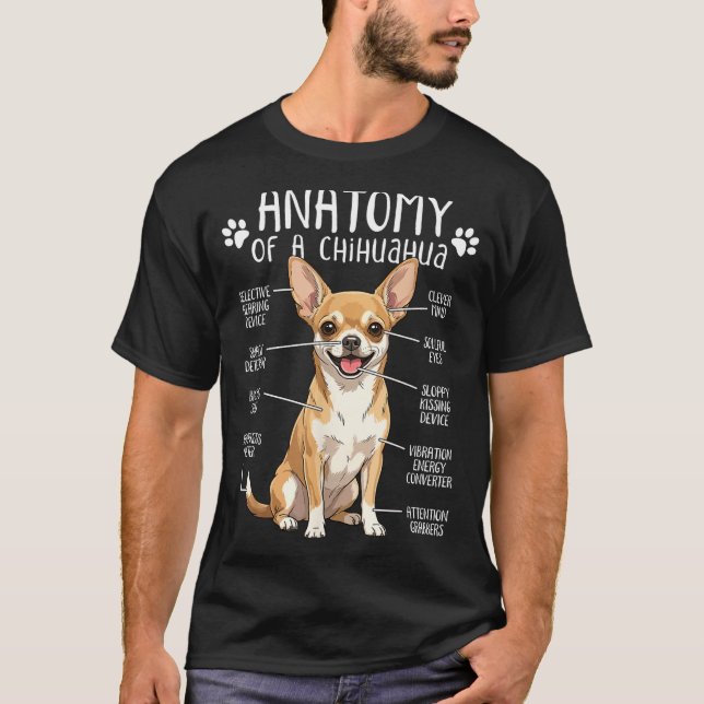 Funny Chihuahua Anatomy Of A Chihuahua Dog Owner P T-Shirt (Front)