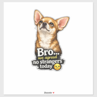 Funny Chihuahua Bro We Agreed No Strangers Today 
