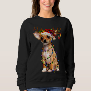 Funny Chihuahua Christmas Reindeer Christmas Light Sweatshirt