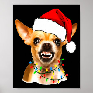 Funny Chihuahua Christmas Shirt For Dog Lovers Wom Poster