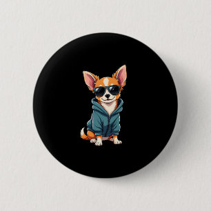Funny Chihuahua Dog Easily Distracted By Large Dog 6 Cm Round Badge