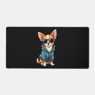 Funny Chihuahua Dog Easily Distracted By Large Dog Desk Mat