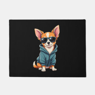 Funny Chihuahua Dog Easily Distracted By Large Dog Doormat