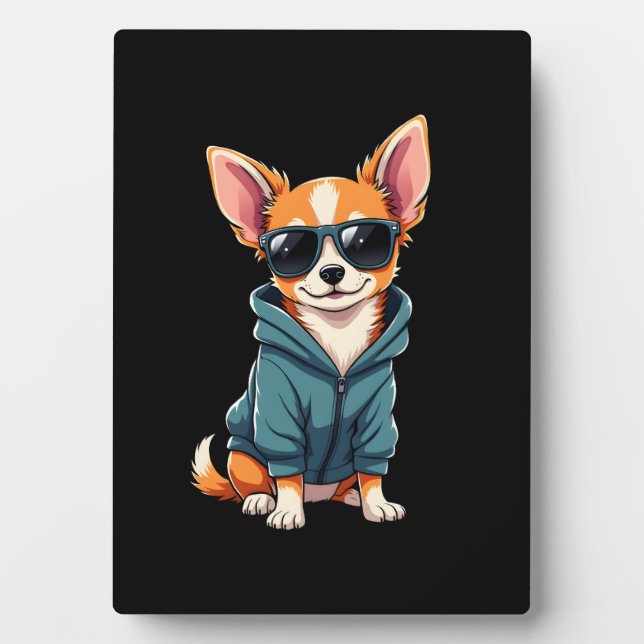 Funny Chihuahua Dog Easily Distracted By Large Dog Plaque (Front)
