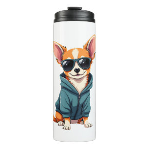 Funny Chihuahua Dog Easily Distracted By Large Dog Thermal Tumbler