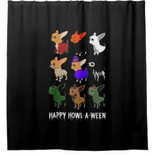 Funny Chihuahua Dog Halloween Happy Halloween Shower Curtain