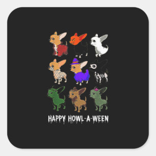 Funny Chihuahua Dog Halloween Happy Halloween Square Sticker