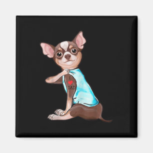 Funny Chihuahua Dog I Love Dad Tattoo Funny Chihua Magnet