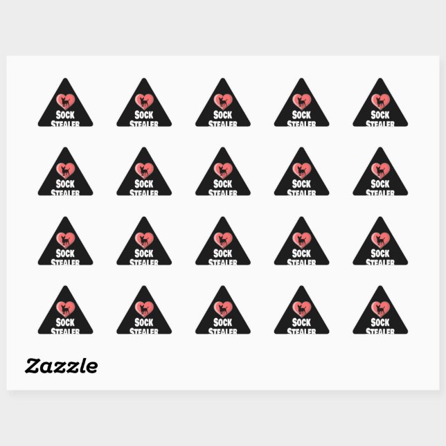 Funny Chihuahua Dog Lover Sock Stealer  Triangle Sticker (Sheet)