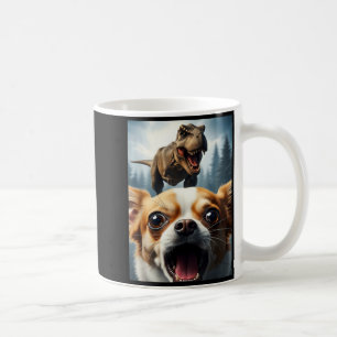 Funny Chihuahua Dog Selfie With T-rex Women Men Ki Coffee Mug