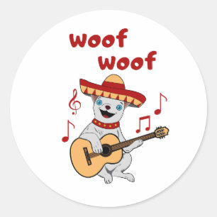 Funny Chihuahua Dog Wearing a Sombrero. Funny Classic Round Sticker