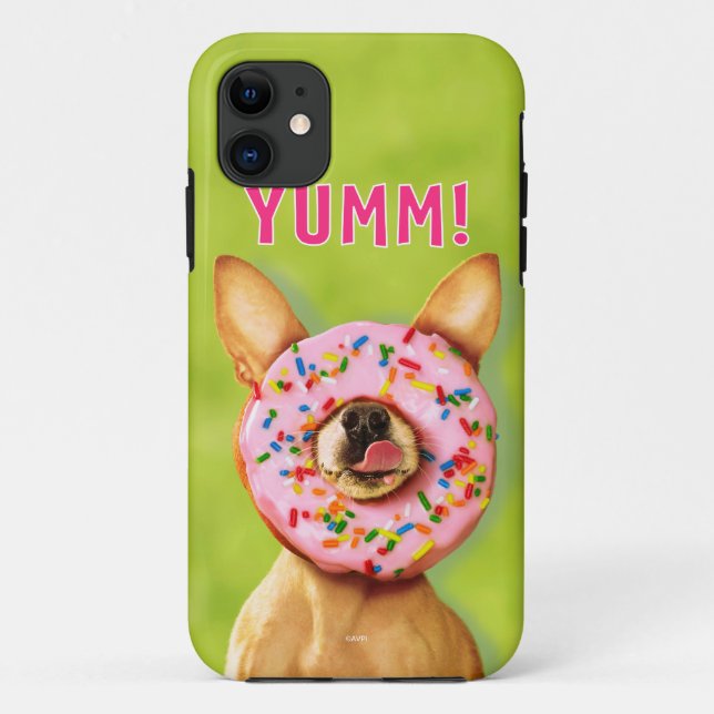Funny Chihuahua Dog with Sprinkle Doughnut on Nose Case-Mate iPhone Case (Back)