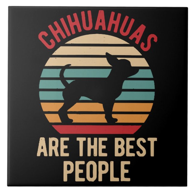 Funny Chihuahua Dogs Gift Ceramic Tile (Front)
