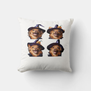 Funny Chihuahua Halloween Witch Costume � Cute Dog Cushion