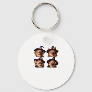 Funny Chihuahua Halloween Witch Costume � Cute Dog Key Ring