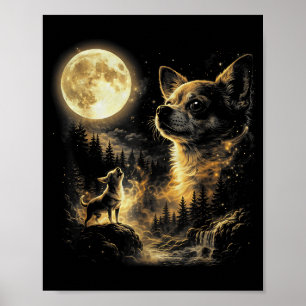 Funny chihuahua howling at the moon parody epic do poster