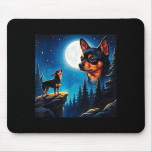 Funny chihuahua howling at the moon pet dog lover  mouse pad