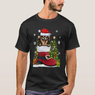 Funny Chihuahua in the Shoe Santa Hat Ugly Christm T-Shirt