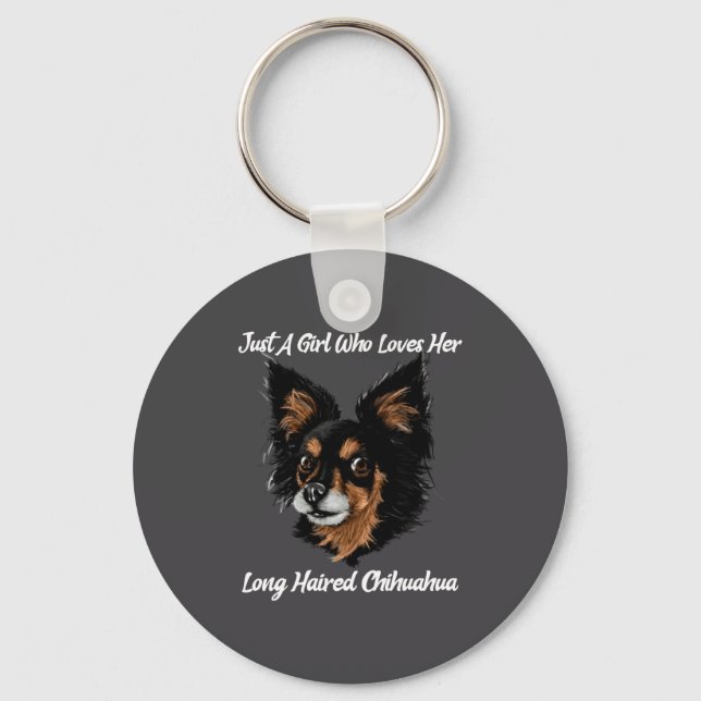 Funny Chihuahua Just A Girl  Key Ring (Front)
