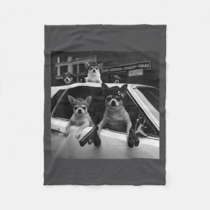 Funny Chihuahua Meme Chihuahua Gangster Dog Street Fleece Blanket