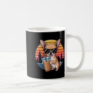 Funny chihuahua sunglasses iced coffee vintage mug