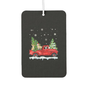 Funny Chihuahua With Red Truck Christmas Holiday Car Air Freshener