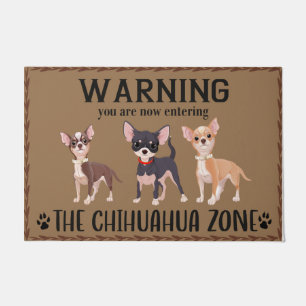 Funny Chihuahua Zone Doormat, Chihuahua House Doormat
