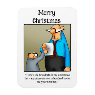Funny Child Christmas List Humour Magnet Gift
