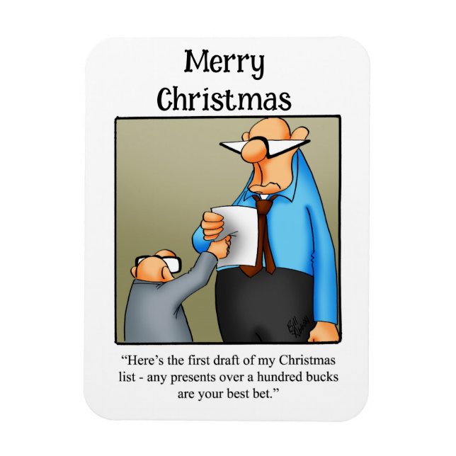 Funny Child Christmas List Humour Magnet Gift (Vertical)