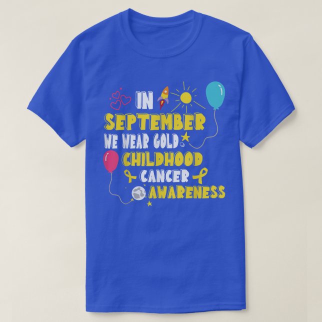 Funny Childhood Cancer Awareness Ribbon In Septemb T-Shirt (Design Front)