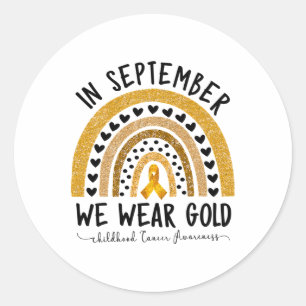Funny Childhood Cancer Awareness Shirts In Septemb Classic Round Sticker