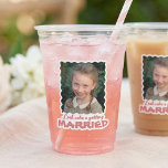 Funny Childhood Photo Look Who's Getting Married<br><div class="desc">Look Who's Getting Married! | Custom Childhood Photo Sticker. Celebrate your journey from the playground to the altar with this delightfully nostalgic custom-cut sticker. Featuring a charming scalloped edge and playful typography, this design allows you to showcase a favorite throwback photo that will have your friends and family smiling (and...</div>