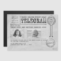 Funny Childhood Photos Save the Date Telegram