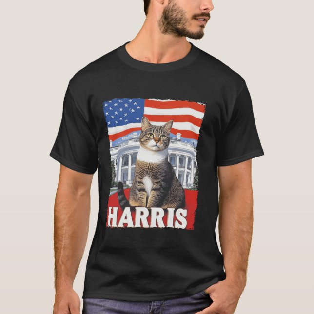 Funny Childless Cat Ladies For Harris 2024 T Shirt (Front)