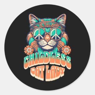 Funny Childless Cat Lady For Women Kamala For Pres Classic Round Sticker