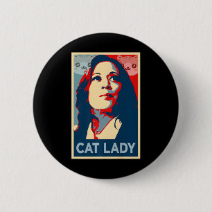 Funny Childless Cat Lady Kamala Harris Girls Empow 6 Cm Round Badge
