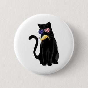 Funny Childless Cat Lady With Trump Hair Vote Kama 6 Cm Round Badge