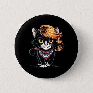 Funny Childless Cat Lady With Trump Hair Vote Kama 6 Cm Round Badge