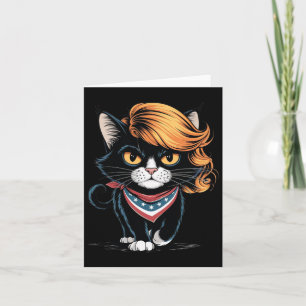Funny Childless Cat Lady With Trump Hair Vote Kama Card