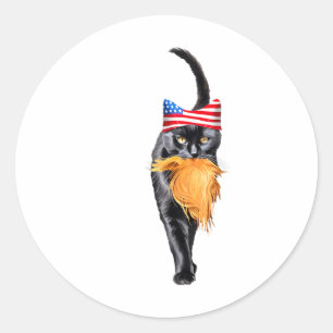 Funny Childless Cat Lady With Trump Hair Vote Kama Classic Round Sticker
