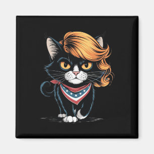 Funny Childless Cat Lady With Trump Hair Vote Kama Magnet