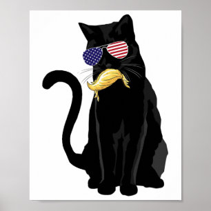Funny Childless Cat Lady With Trump Hair Vote Kama Poster