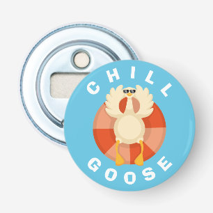 Funny Chill Goose Summer Vacation Beach Silly Pool Bottle Opener