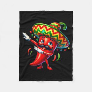 Funny chilli dabbing cinco de mayo boys kids mexic fleece blanket