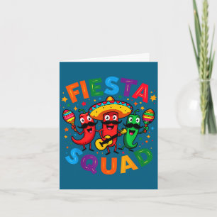 Funny chilli peppers fiesta squad cinco de mayo card