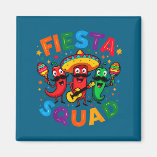 Funny chilli peppers fiesta squad cinco de mayo magnet