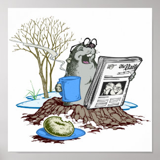 Funny Chillin' Out Groundhog Poster