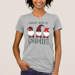 Funny Chillin' With My Gnomies Christmas Pun    T-Shirt