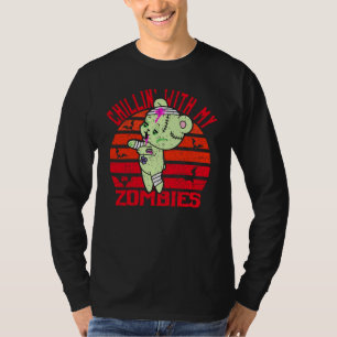 Funny Chillin' with My Zombies Halloween T-Shirt